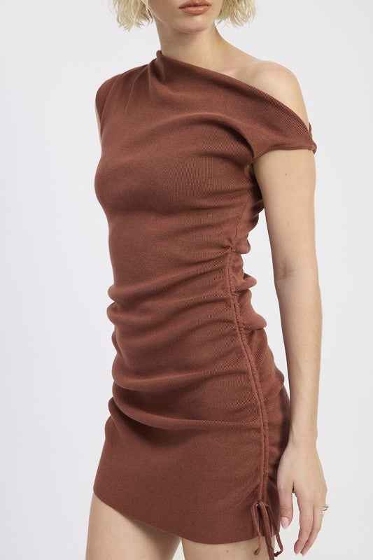 OFF SHOULDER MINI DRESS WITH DRAWSTRINGS 23918825_6a323a23-3c90-4503-a6dc-6e6fe2557e89