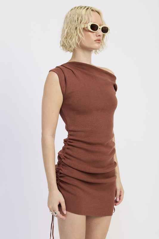 OFF SHOULDER MINI DRESS WITH DRAWSTRINGS 23918825_c1f17a3c-6903-4aa5-971c-94717df68cfd