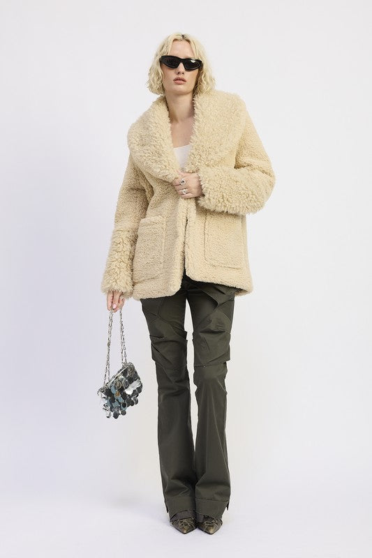 Fur trimmed fleece jacket with pockets 23918881_753d9659-58de-4e2f-9f39-8df4820ab42f