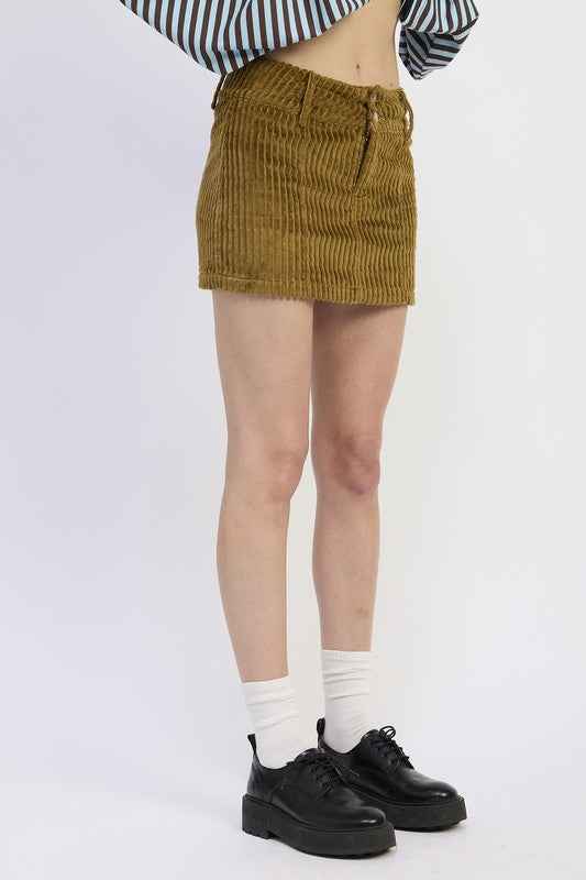 CORDUROY MINI SKIRT WITH BUTTON 23918987_463e018b-186b-4ccb-be35-78b0f9c52f4a