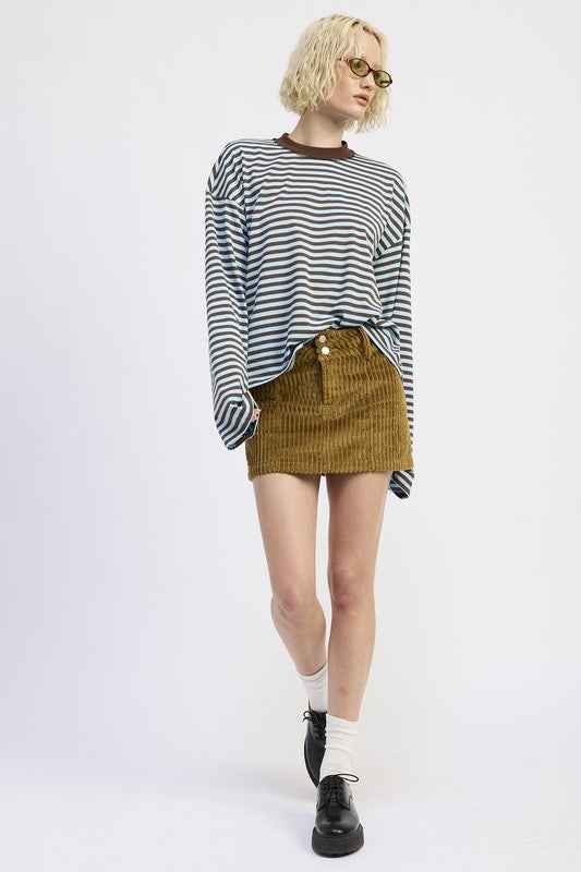 CORDUROY MINI SKIRT WITH BUTTON OLIVE 23918987_76b2988f-63b2-471a-89e3-db52a755ada8