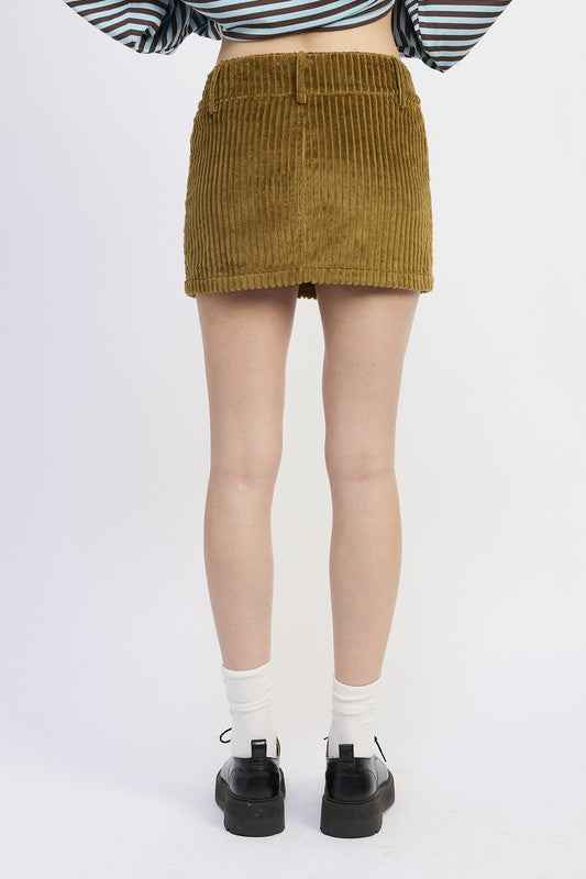 CORDUROY MINI SKIRT WITH BUTTON 23918987_a0f41b5a-b06d-4fea-918b-330a2a1ce961