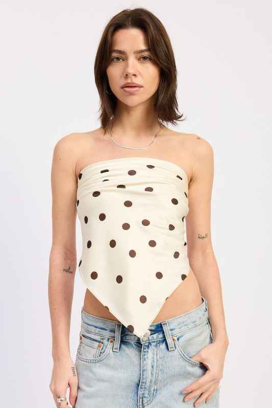 POLKADOT SCARF TOP IVORY BROWN COMBO 23918990_a0b1ed2c-a172-42dd-a506-205da91fed82