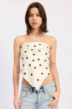 POLKADOT SCARF TOP IVORY BROWN COMBO 23918990_a0b1ed2c-a172-42dd-a506-205da91fed82