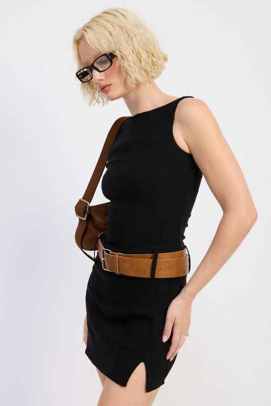 BOAT NECK MINI TANK DRESS WITH CHUNKY BELT 23919474_08501d12-e1e4-41bf-b493-0cda049f00c1