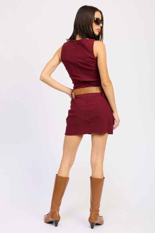 BOAT NECK MINI TANK DRESS WITH CHUNKY BELT 23919474_10350381-02b4-466b-99a3-b346dd1bb80b
