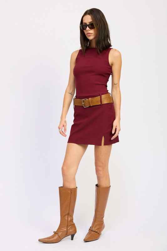 BOAT NECK MINI TANK DRESS WITH CHUNKY BELT 23919474_18fdcf95-e1d8-4453-a6a2-8b6198f35172