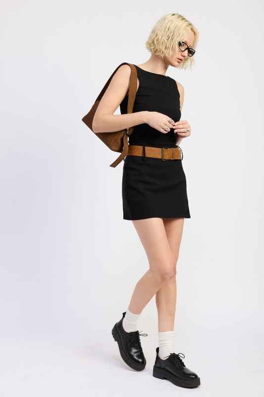 BOAT NECK MINI TANK DRESS WITH CHUNKY BELT 23919474_83dc9932-97b9-4445-80a0-f4f694c7a87f