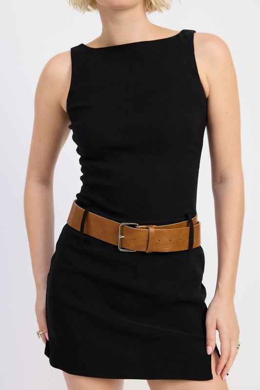 BOAT NECK MINI TANK DRESS WITH CHUNKY BELT 23919474_e1328132-360f-4741-a0e3-9581b06847a8