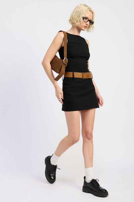 BOAT NECK MINI TANK DRESS WITH CHUNKY BELT 23919474_e912589b-64f4-4642-9468-3f26e5935968