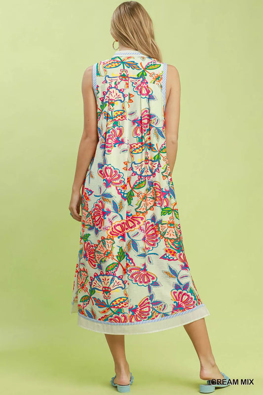 Paisley Floral Sleeveless Midi Dress 23a3382d-c685-4b5d-8f73-bc941cf79dcc-Max-Origin