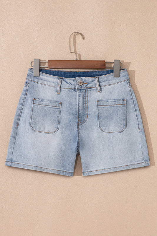 Beau Blue Light Wash High Rise Denim Shorts 23a58769eda61a5e