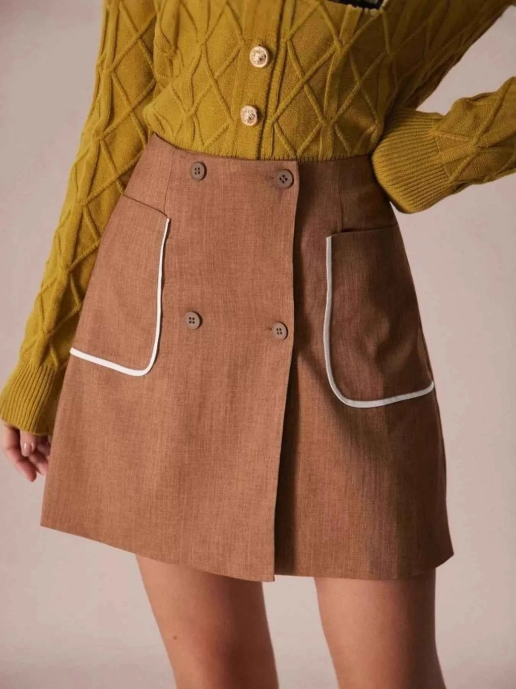 Button-Front Mini Skirt Caramel 23a6a527b8df4d5b81a6e706df284236-Max-Origin