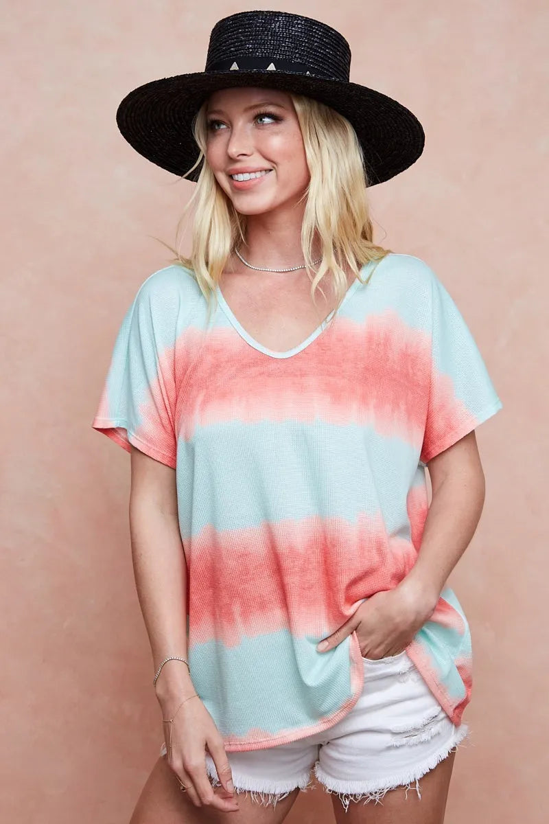 BiBi Tiedye Printed Hacci Knit Top 23a79f88f8fc40359fad3de40ca003ed-Max-Origin