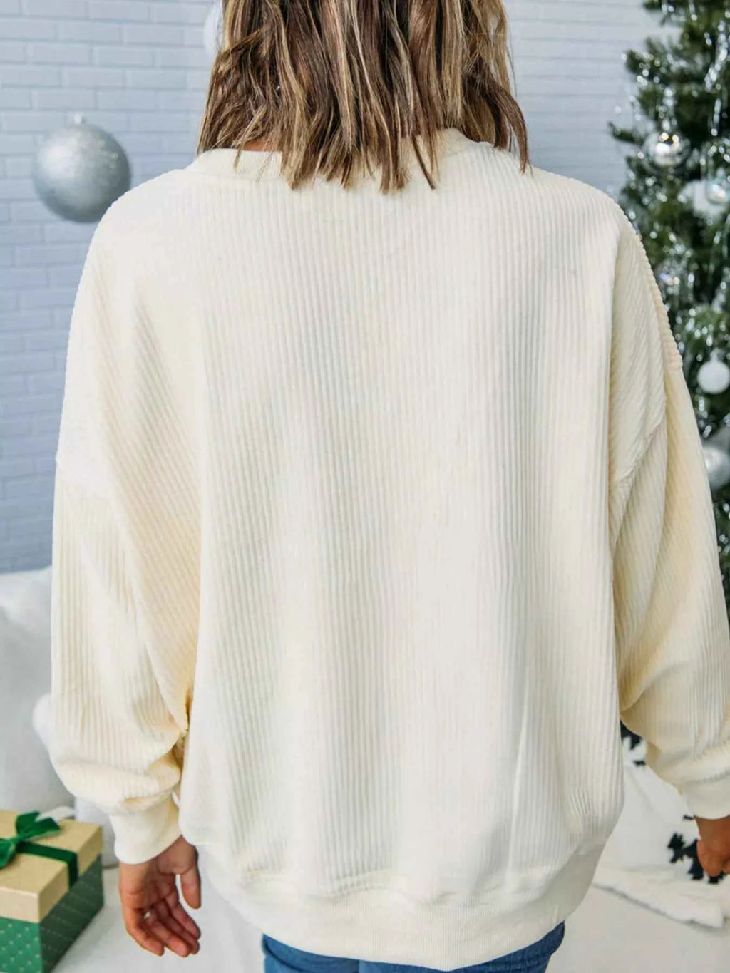 Merry Little Thing Corded Letter Graphic Ribbed Sweatshirt 23be5df8-1a5d-436a-afe4-5aeead7f3bae-Max-Origin