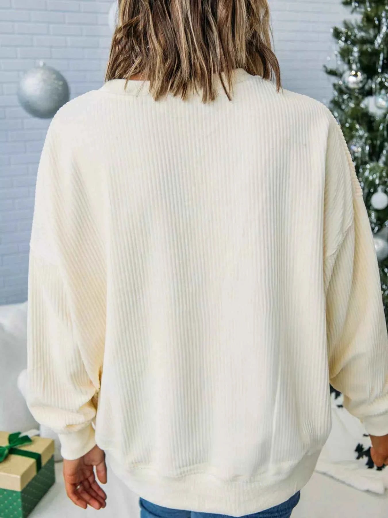 Merry Little Thing Corded Letter Graphic Ribbed Sweatshirt 23be5df8-1a5d-436a-afe4-5aeead7f3bae-Max-Origin