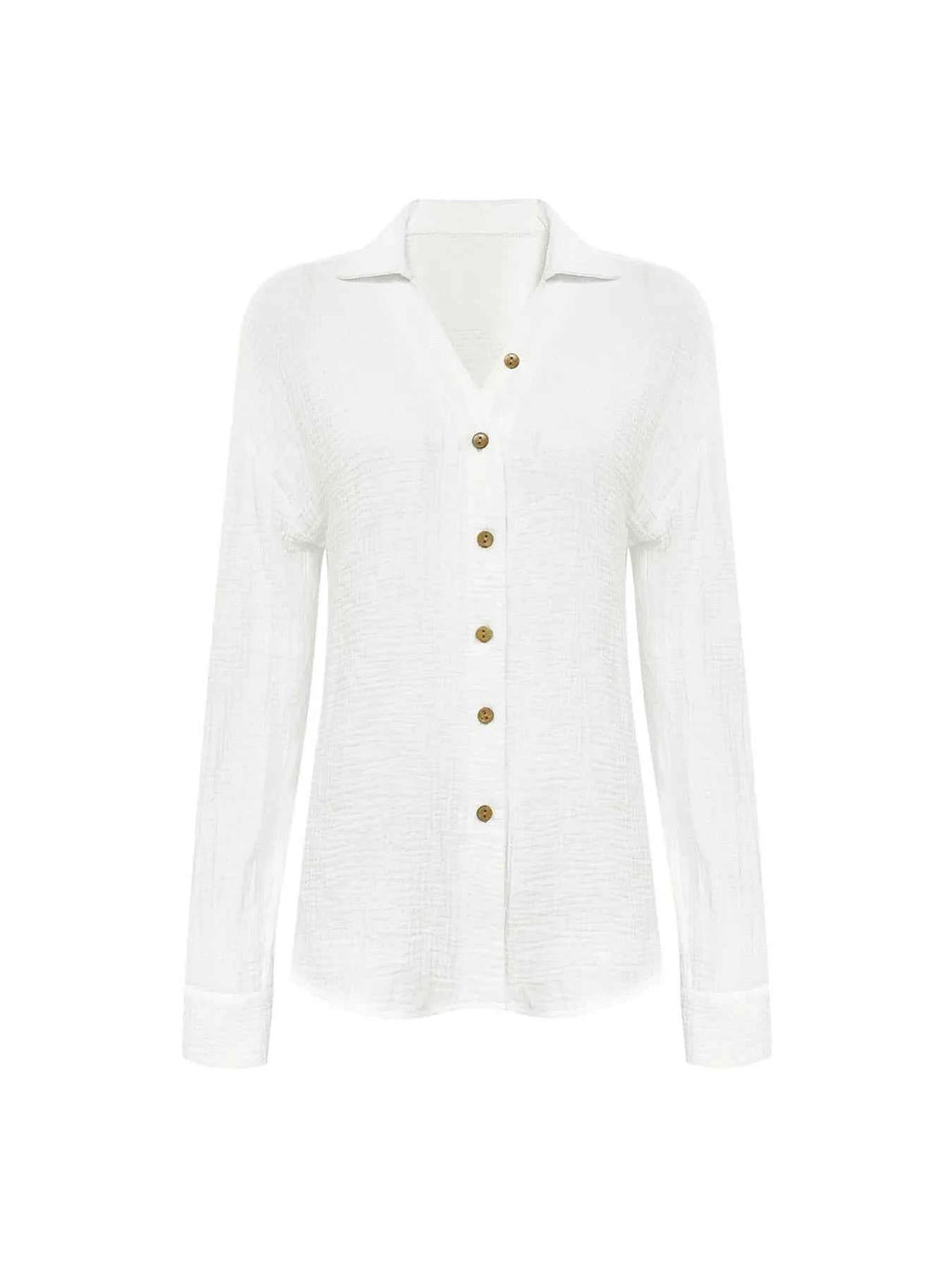 Texture Button Down Side Slit Long Sleeve Shirt 23c307e5df21445ca0295b85b5c586b4-Max-Origin
