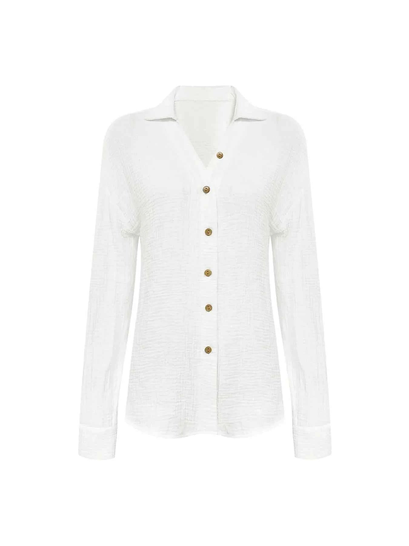 Texture Button Down Side Slit Long Sleeve Shirt 23c307e5df21445ca0295b85b5c586b4-Max-Origin