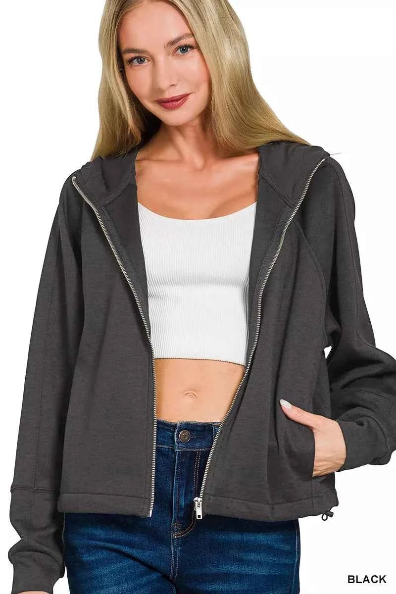 Zenana Soft Scuba Full Zip Hoodie Jacket 23cb4e884bcd4e29ae3970dff56f1486-Max-Origin