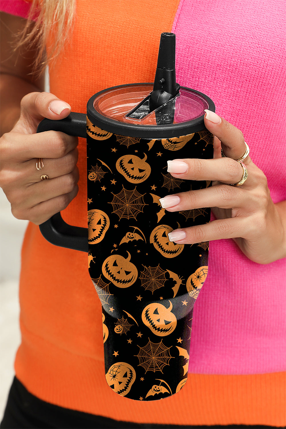 Black Halloween Pumpkin Travel Tumbler Cup 23cd56ee7dc0078f