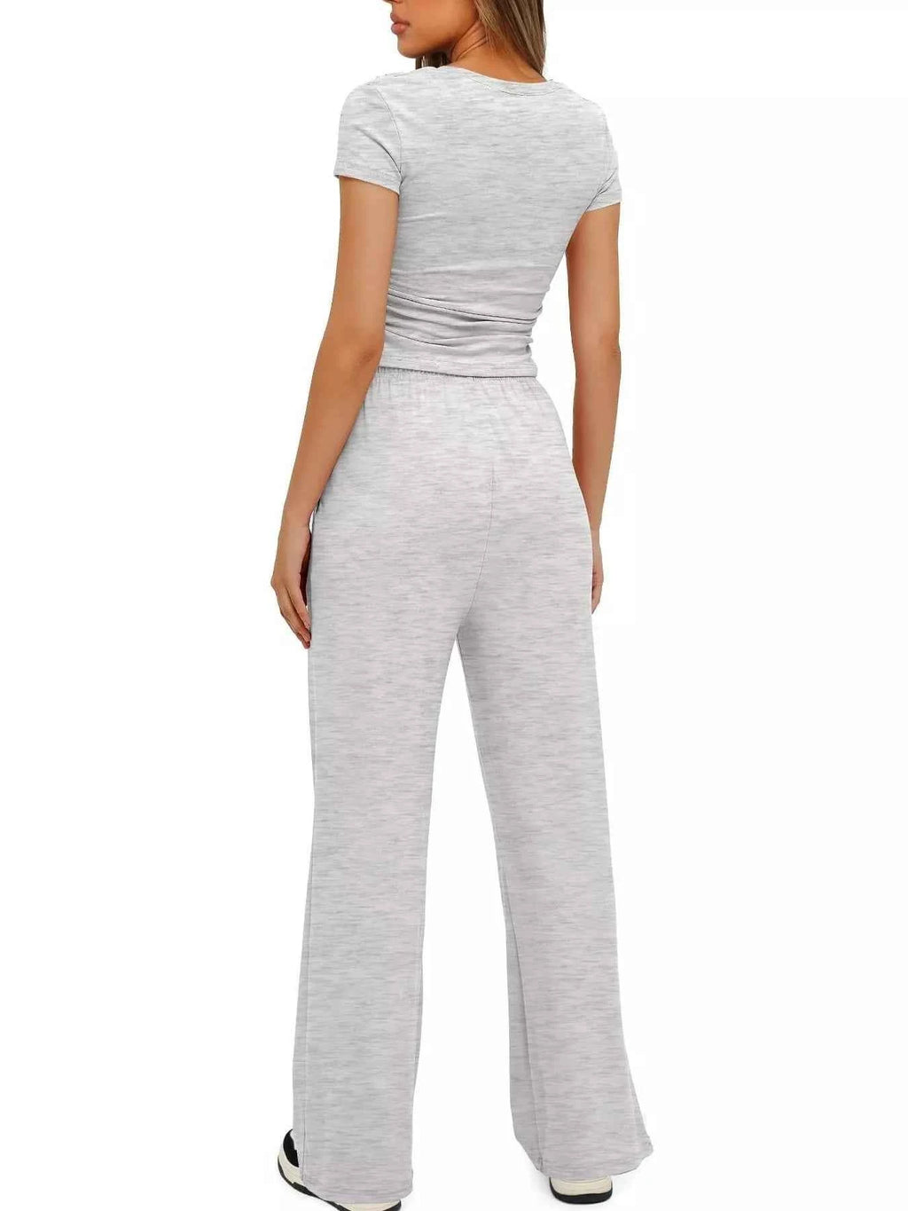 Round Neck Short Sleeve T-Shirt and Pants Set 23d83685dfae41d4a376be41c8e86397-Max-Origin