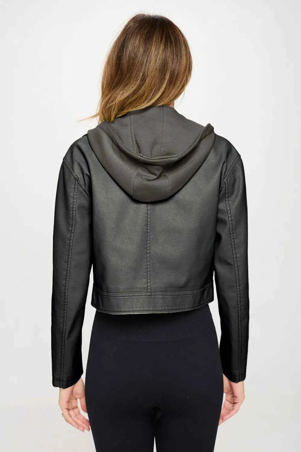 Coalition LA Snap Down Cropped Hooded Jacket 23e911b0-d5ea-41a5-abb6-647c78853d1f-Max