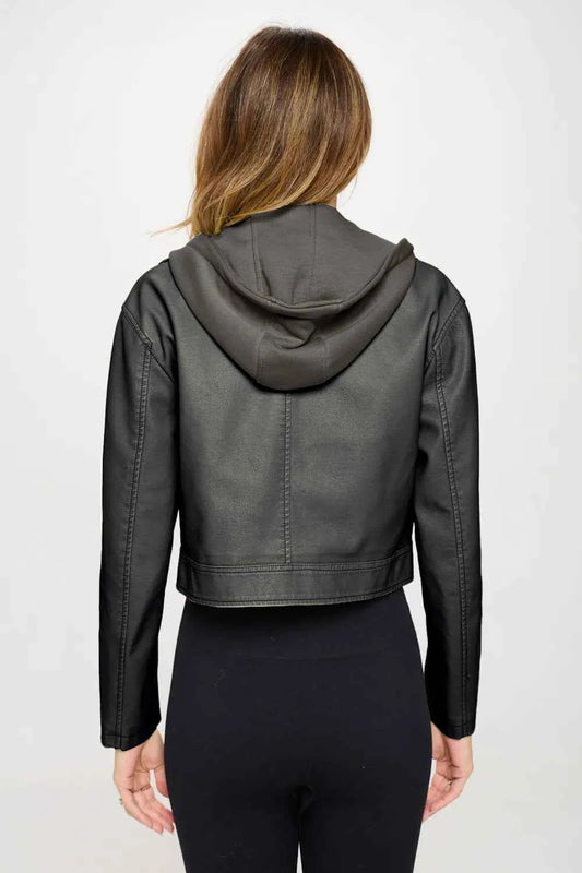 Coalition LA Snap Down Cropped Hooded Jacket 23e911b0-d5ea-41a5-abb6-647c78853d1f-Max