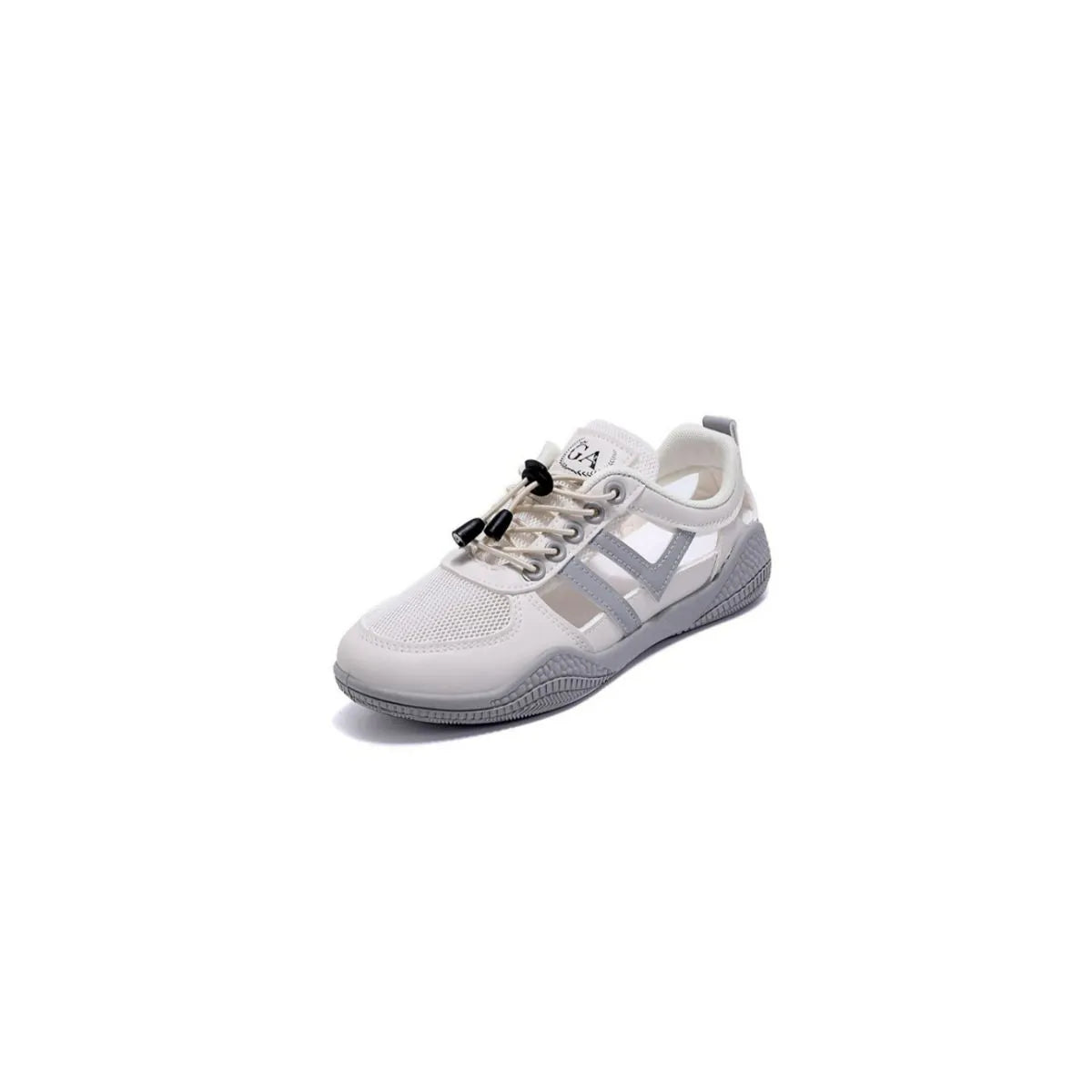 Round Toe Flats Sneakers Gray 23ec0941-60d1-49dd-b9a2-0aa80942217e-Max-Origin