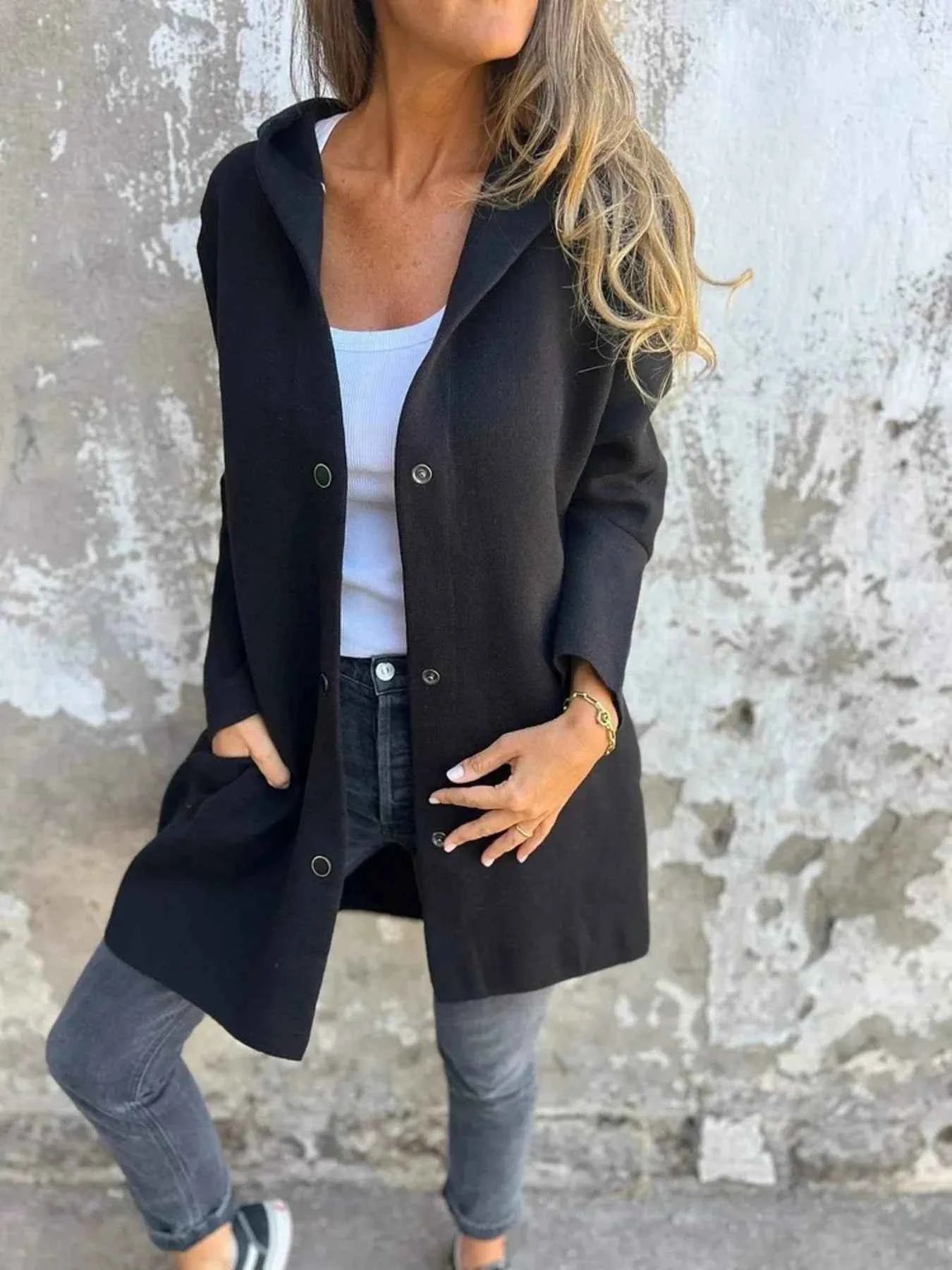 Full Size Snap Down Long Sleeve Hooded Outerwear Plus Size 23ef49fd54d0476da92907812f5aadf3-Max-Origin