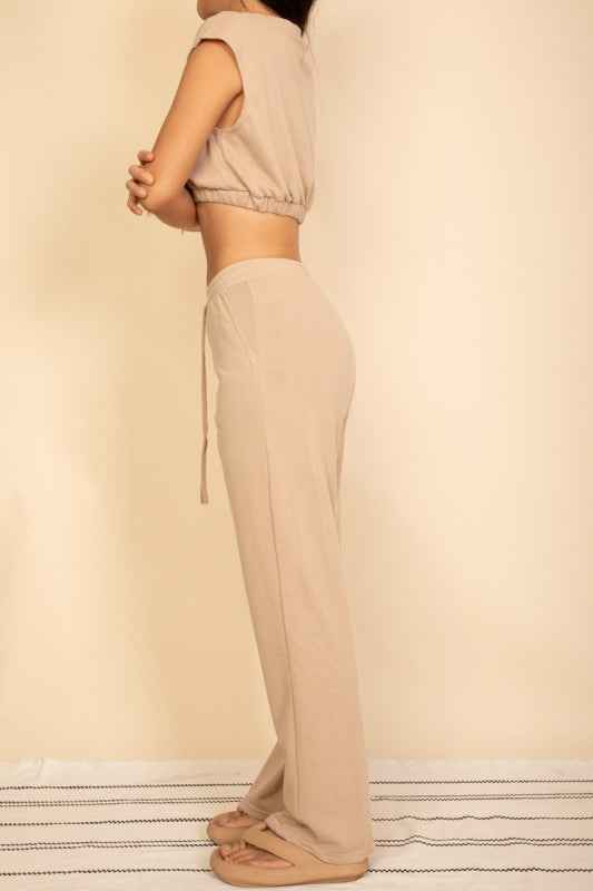 Elastic Hem Crop Top & Wide Leg Pants Set 24034687_2a88c7b7-3788-4854-8d06-fe8ddcc8faf2