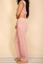Elastic Hem Crop Top & Wide Leg Pants Set 24034687_2d2d0cbb-eb82-48c4-adba-29661d9247e7