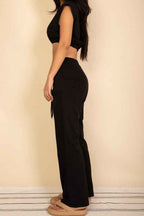 Elastic Hem Crop Top & Wide Leg Pants Set 24034687_bf385ec4-9d4c-4e8a-bd05-a2a2b621973b