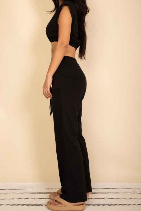 Elastic Hem Crop Top & Wide Leg Pants Set 24034687_bf385ec4-9d4c-4e8a-bd05-a2a2b621973b