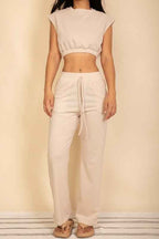 Elastic Hem Crop Top & Wide Leg Pants Set 24034687_cc6bbb67-5b66-417a-9d4e-4a0f23a27a5c