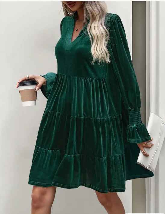 Elegant Velvet Long Sleeve Solid Color Dress Green 24046220_c008dc2c-ff6c-4563-b789-3e8f8e3b3897