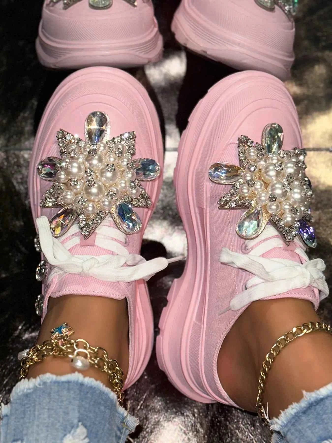 Pearl Embellished Platform Slip-Ons 240ed8dc9f894db8bbd8802562975463-Max-Origin