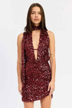 SEQUIN HALTER SCARF MINI DRESS CHERRY 24111801_8207aa25-ef48-4eaf-8ca8-8c037a7903c7