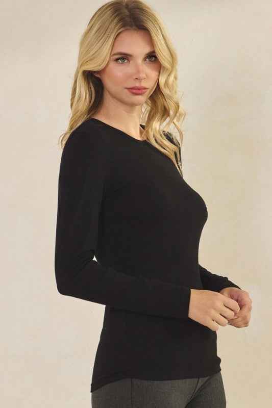 Pure Comfort Viscose Ribbed Long Sleeve Top 24112301_45277213-f980-4773-84e6-2f07913b1bf8