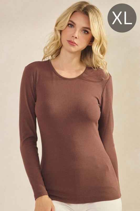 Pure Comfort Viscose Ribbed Long Sleeve Top Coffee XL 24121844_2d5b0c97-892d-4dfe-a56d-ae5e62726e1e