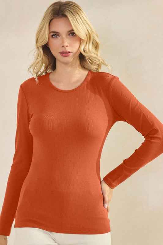 Pure Comfort Viscose Ribbed Long Sleeve Top Rust XL 24121844_5b5774d6-11f2-4e0a-bcd3-fcbf4cece846