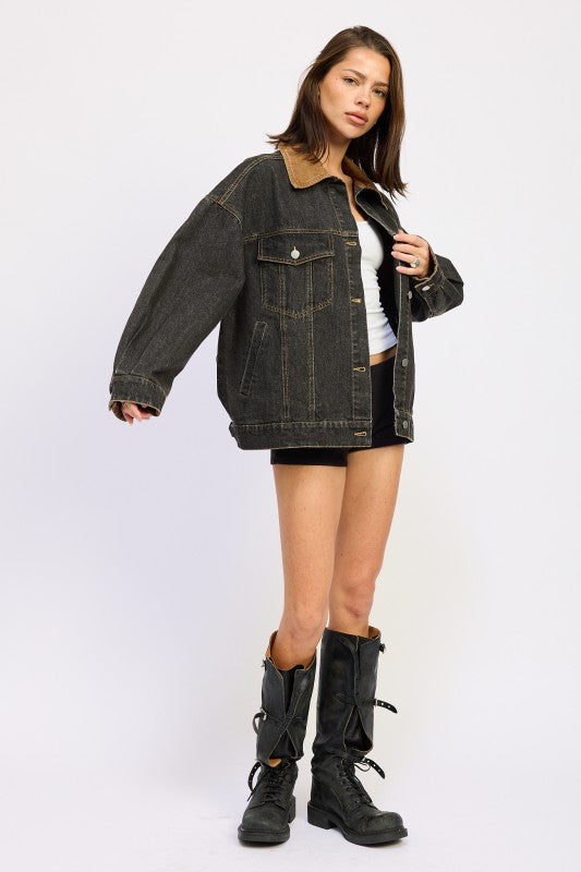 Mix media oversize denim jacket 24151978_0205d25d-4cd7-4d8e-a3b1-59e329ef04e6