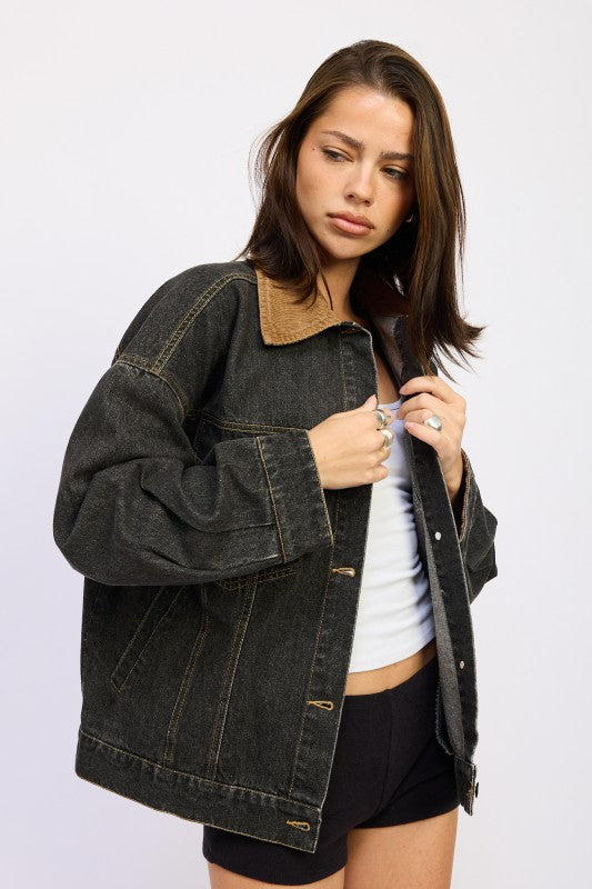 Mix media oversize denim jacket 24151978_4363f019-f238-4a14-9a67-fdcf5fece4ac
