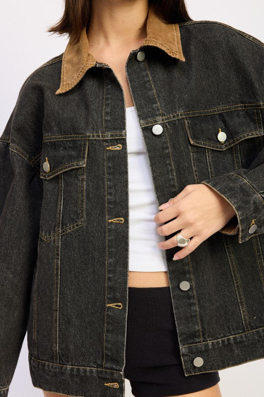 Mix media oversize denim jacket 24151978_7d97e8b7-8601-461f-b55b-57efb6c8dca1