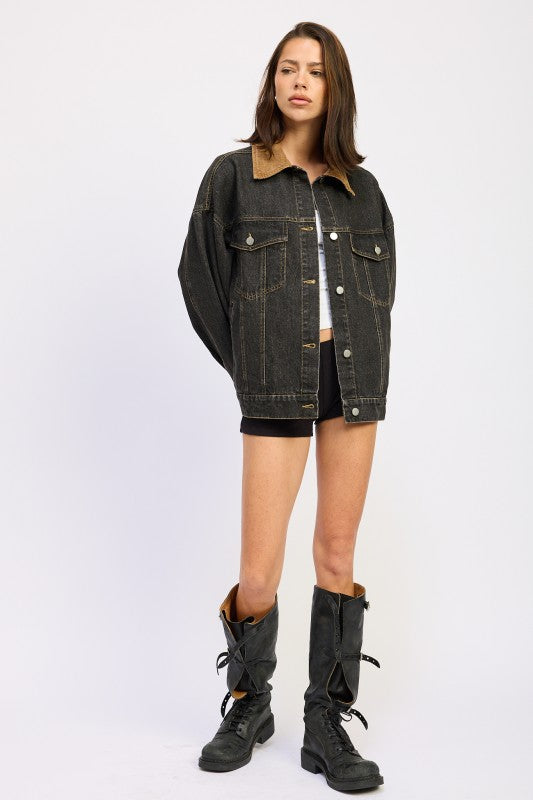 Mix media oversize denim jacket 24151978_e113067b-6981-4fd8-b5a3-b1a37f893445