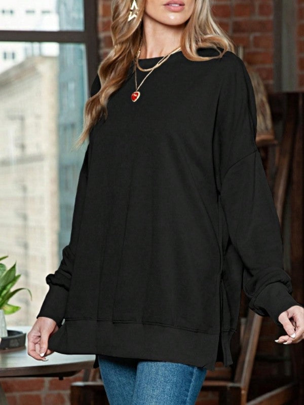 Cotton Acid Mineral Drop Shoulder Relax Sweatshirt Black S 24159831_05173e53-c247-440c-8b3a-39881221d4a0