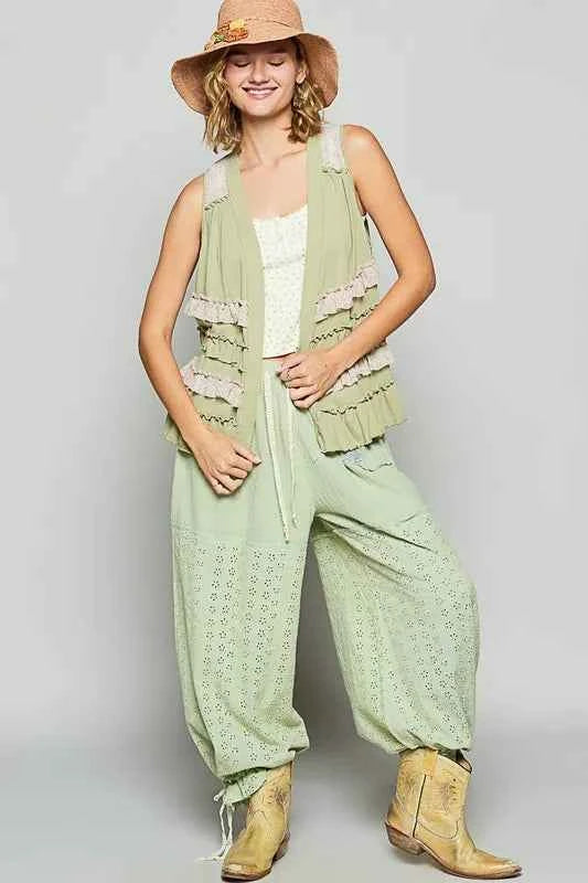 POL Ruffled Open Front Sleeveless Cardigan 24173890-9ab6-4e6e-b205-0a3300ab9320-Max