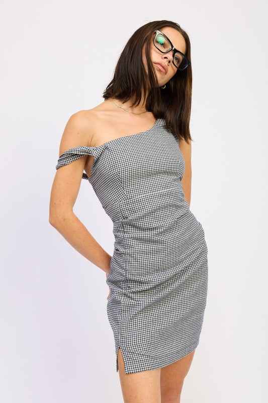 Off-Shoulder Mini Gingham Dress 24174590_4b115247-04a7-42dc-b356-df14312399b3