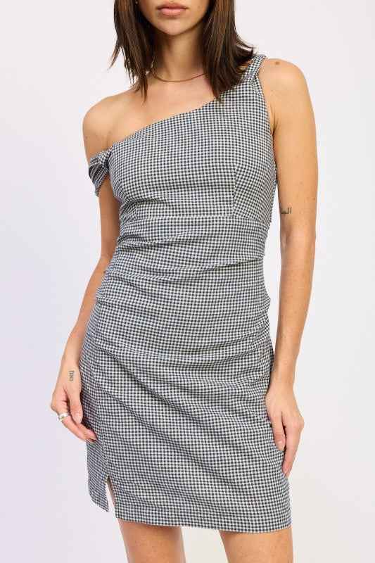 Off-Shoulder Mini Gingham Dress 24174590_66ab2566-087a-41ae-a88f-1344b40f19e7