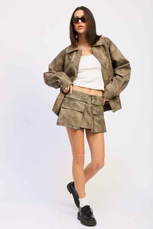 LOW RISE CARGO SUEDE MINI SKIRT DK BROWN WASH 24174662_cb5dd781-ba42-4d61-9d77-66d256ca3074