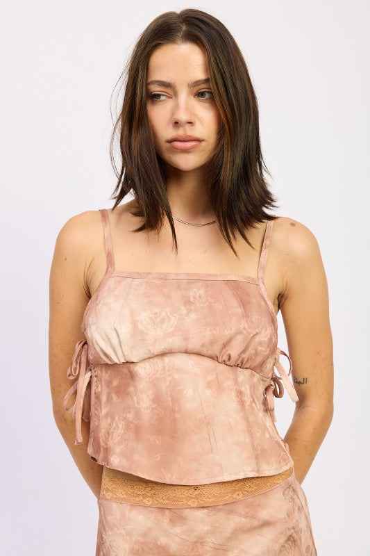 PRINTED TANK TOP WITH SIDE TIES MOCHA 24174710_081e0fa2-ddbf-4a5b-b6b3-abbfffbfe98b